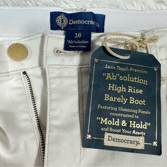 Democracy "Ab"solution High Rise Barely Boot Jeans Womens 16 Two Tone Colorblock - Picture 12 of 13